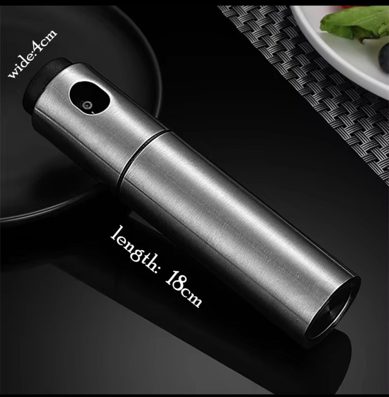 Stainless Steel Olive Oil Sprayer Bottle 100ml – Refillable Cooking Spray Mister for BBQ & Kitchen Use