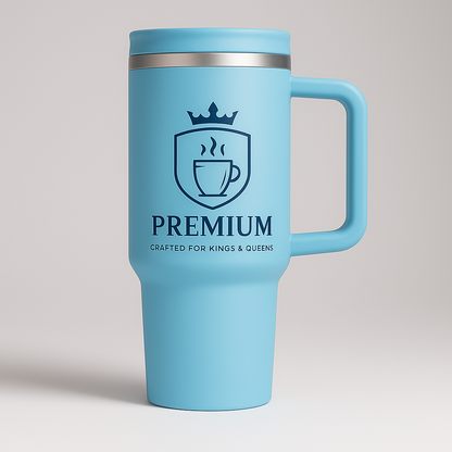 40OZ PREMIUM STAINLESS STEEL TUMBLER WITH STRAWS, WATER BOTTLE WITH HANDLE