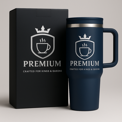 40OZ PREMIUM STAINLESS STEEL TUMBLER WITH STRAWS, WATER BOTTLE WITH HANDLE