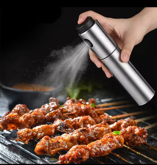 Stainless Steel Olive Oil Sprayer Bottle 100ml – Refillable Cooking Spray Mister for BBQ & Kitchen Use